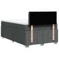 cadre de lit avec matelas gris foncé 120x190cm tissu
