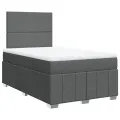 cadre de lit avec matelas gris foncé 120x190cm tissu