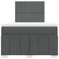 cadre de lit avec matelas gris foncé 120x190cm tissu