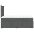 cadre de lit avec matelas gris foncé 120x190cm tissu