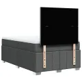cadre de lit avec matelas gris foncé 120x190cm tissu