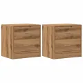 Tables de chevet 2 pcs chêne artisanal bois d'ingénierie