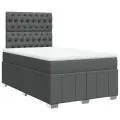 cadre de lit avec matelas gris foncé 120x190cm tissu