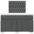 cadre de lit avec matelas gris foncé 120x190cm tissu