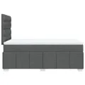 cadre de lit avec matelas gris foncé 120x190cm tissu