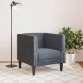 Fauteuil Chesterfield gris foncé velours