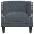 Fauteuil Chesterfield gris foncé velours