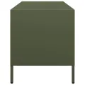 Meuble TV vert olive 101,5x39x43,5 cm acier laminé à froid