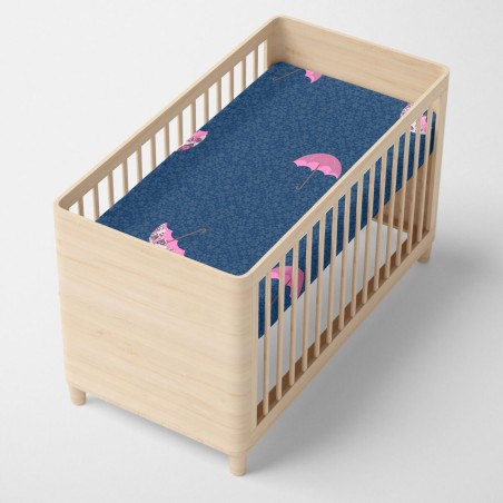 Onderlaken HappyFriday MR FOX Multicolour Donkerblauw 60 x 120 x 14 cm