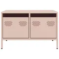 Meuble TV rose 68x50x43,5 cm acier laminé à froid