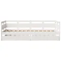 Lit de jour et tiroirs sans matelas blanc 90x190 cm bois massif