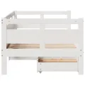 Lit de jour et tiroirs sans matelas blanc 90x190 cm bois massif