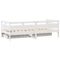 Lit de jour et tiroirs sans matelas blanc 90x190 cm bois massif