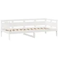 Lit de jour et tiroirs sans matelas blanc 90x190 cm bois massif