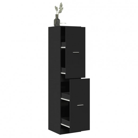 Armoire d'apothicaire noir 40x41x174,5 cm bois d'ingénierie