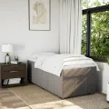 cadre de lit avec matelas Taupe 100x200 cm Tissu