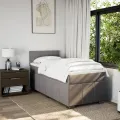 cadre de lit avec matelas Taupe 100x200 cm Tissu