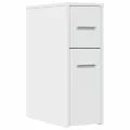 Armoire de salle de bain étroite avec roulettes blanc