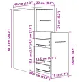 Armoire de salle de bain étroite avec roulettes blanc