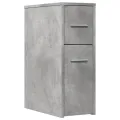 Armoire de salle de bain étroite avec roulettes gris béton