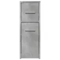 Armoire de salle de bain étroite avec roulettes gris béton