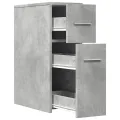 Armoire de salle de bain étroite avec roulettes gris béton