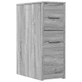 Armoire de salle de bain étroite avec roulettes sonoma gris