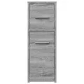 Armoire de salle de bain étroite avec roulettes sonoma gris