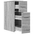 Armoire de salle de bain étroite avec roulettes sonoma gris