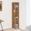 Armoire d'angle chêne artisanal 33x33x165 cm bois d'ingénierie