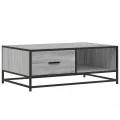 Table basse sonoma gris 90x57x35 cm bois d'ingénierie et métal