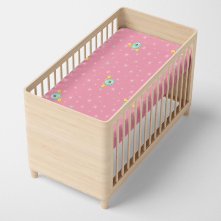 Lenzuolo con angoli HappyFriday MR FOX Multicolore Rosa 70 x 140 x 14