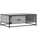 Table basse sonoma gris 90x57x35 cm bois d'ingénierie et métal