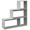 Étagère séparatrice de pièce 3 niveaux gris béton 123x29x123 cm