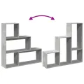 Étagère séparatrice de pièce 3 niveaux gris béton 123x29x123 cm