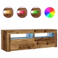 Tables de chevet 2 pcs avec LED vieux bois 60x35x40 cm