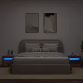 Tables de chevet 2 pcs avec LED vieux bois 60x35x40 cm