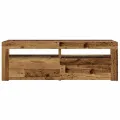 Tables de chevet 2 pcs avec LED vieux bois 60x35x40 cm