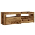 Tables de chevet 2 pcs avec LED vieux bois 60x35x40 cm