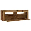 Tables de chevet 2 pcs avec LED vieux bois 60x35x40 cm