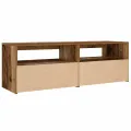 Tables de chevet 2 pcs avec LED vieux bois 60x35x40 cm