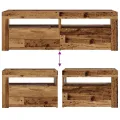 Tables de chevet 2 pcs avec LED vieux bois 60x35x40 cm