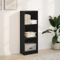 Bibliothèque noir 40x24x109 cm bois d'ingénierie
