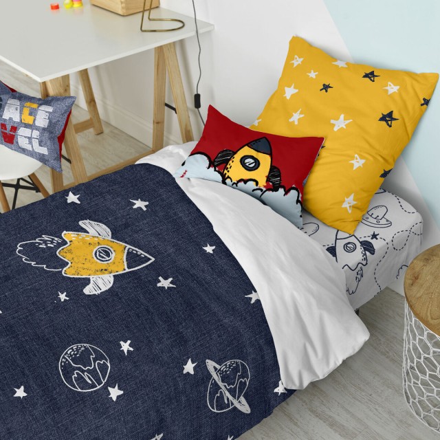 Juego de funda nórdica HappyFriday Mr Fox Starspace Multicolor Cama d
