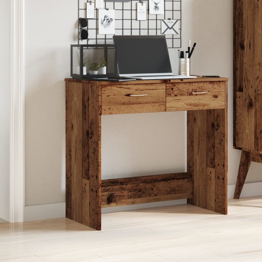 Bureau style vieux bois 80x40x75 cm bois d'ingénierie