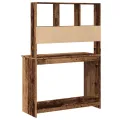 Bureau avec étagères vieux bois 102x45x148 cm bois d'ingénierie