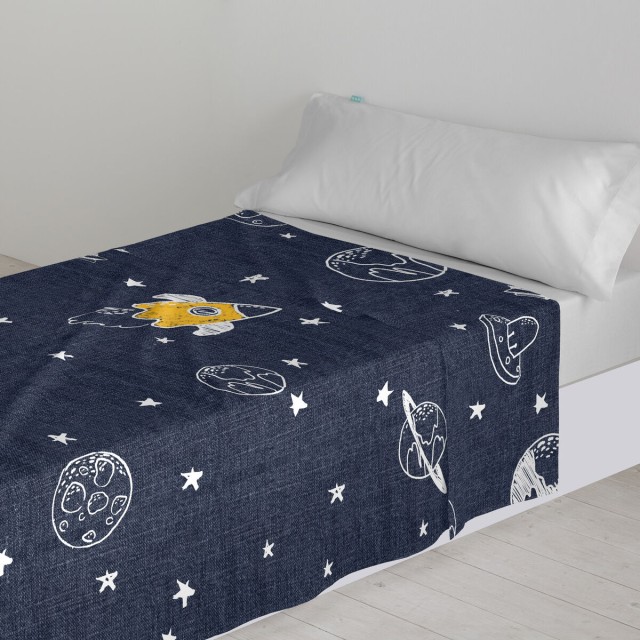 Juego de Sábanas HappyFriday Mr Fox Starspace Multicolor Cama de 80/9