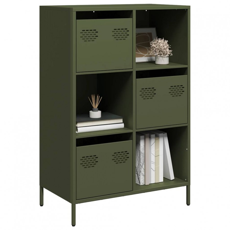 Buffet haut vert olive 68x39x103,5 cm acier