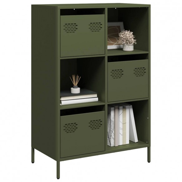 Buffet haut vert olive 68x39x103,5 cm acier