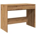 Bureau chêne artisanal 101x50x76,5 cm bois d'ingénierie